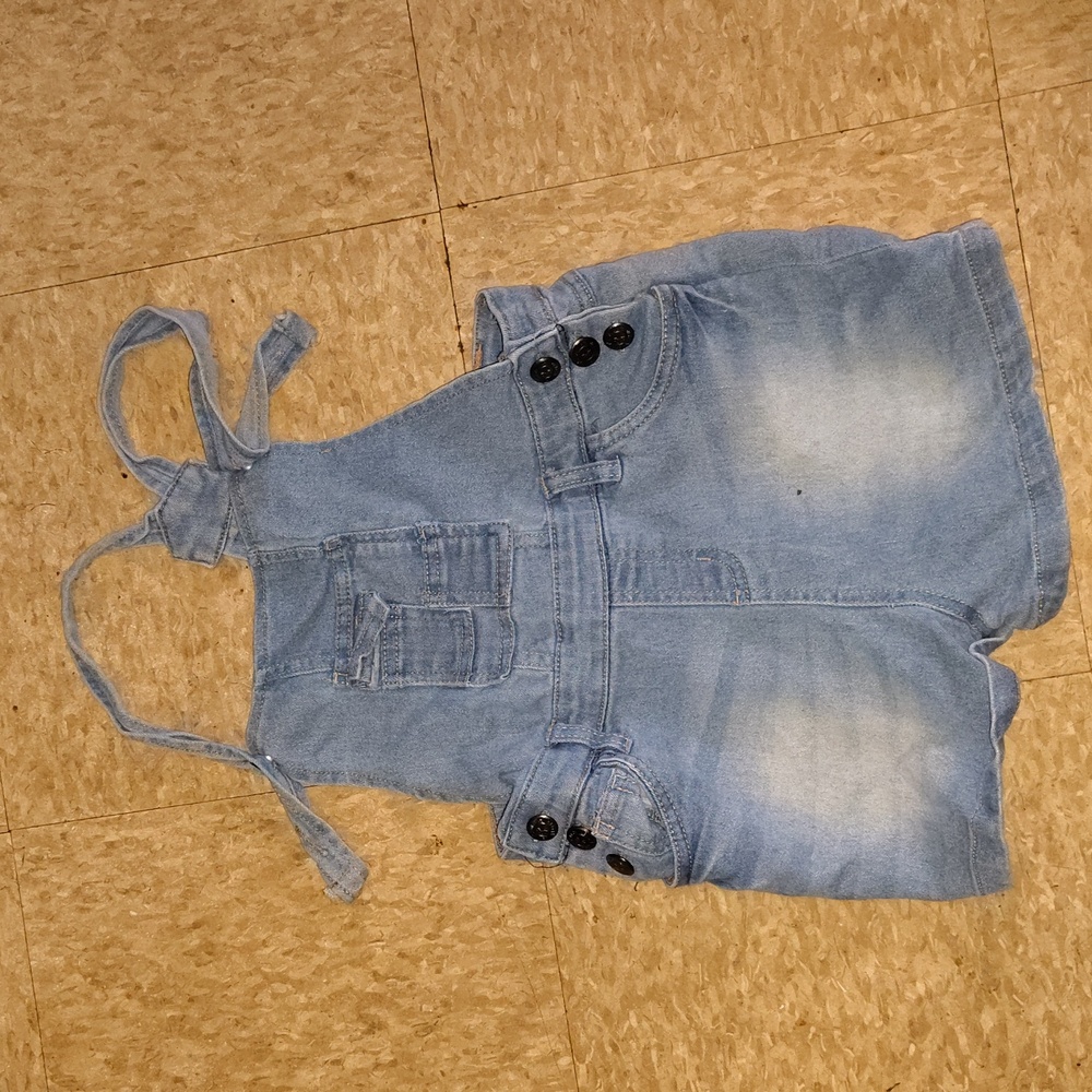 Denim Overalls with Button Details